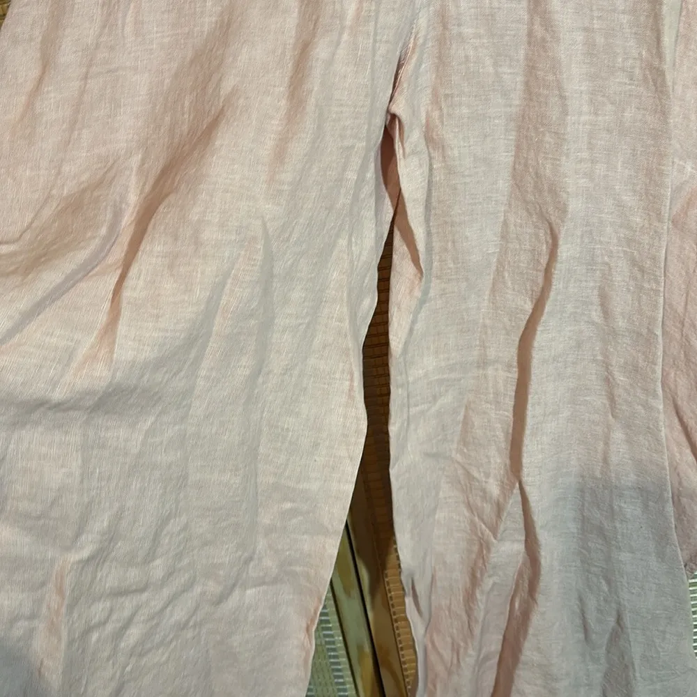 Suzy D London Light Pink Linen Sahara Ultra Wide Leg Culotte Pants Med NWT - Image 10