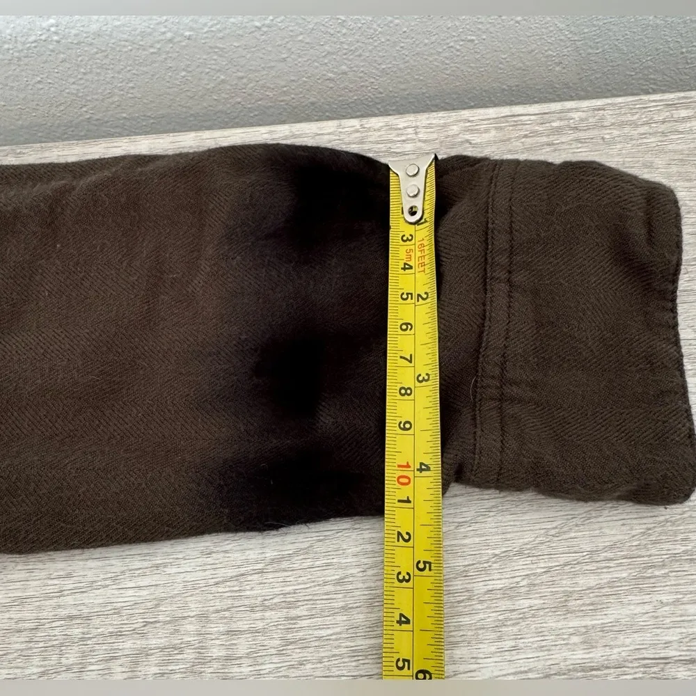 Rails Hunter Tie Dye Herringbone Button Up Shirt Olive Green Black Waves Medium - Image 6