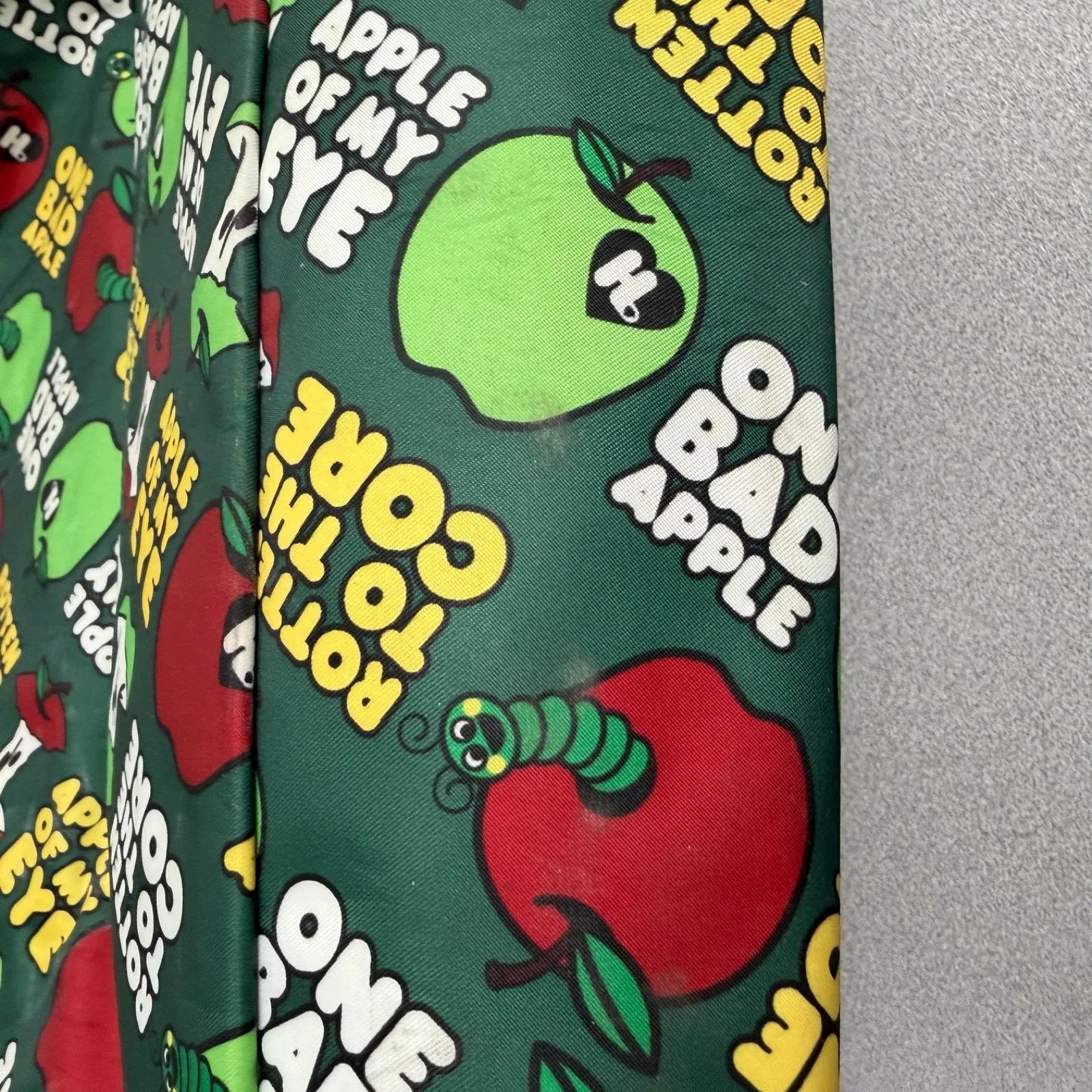 Harajuku Lovers Apple Bag Tote Green Multi Rotten to the Core Purse Nylon Handle - Image 9