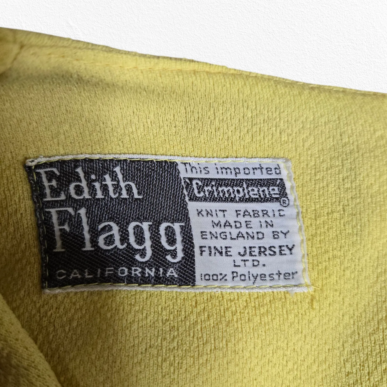 Vintage 1960s Edith Flagg Yellow Crimplene Maxi Dress Embroidered Vintage Size 8 - Image 11