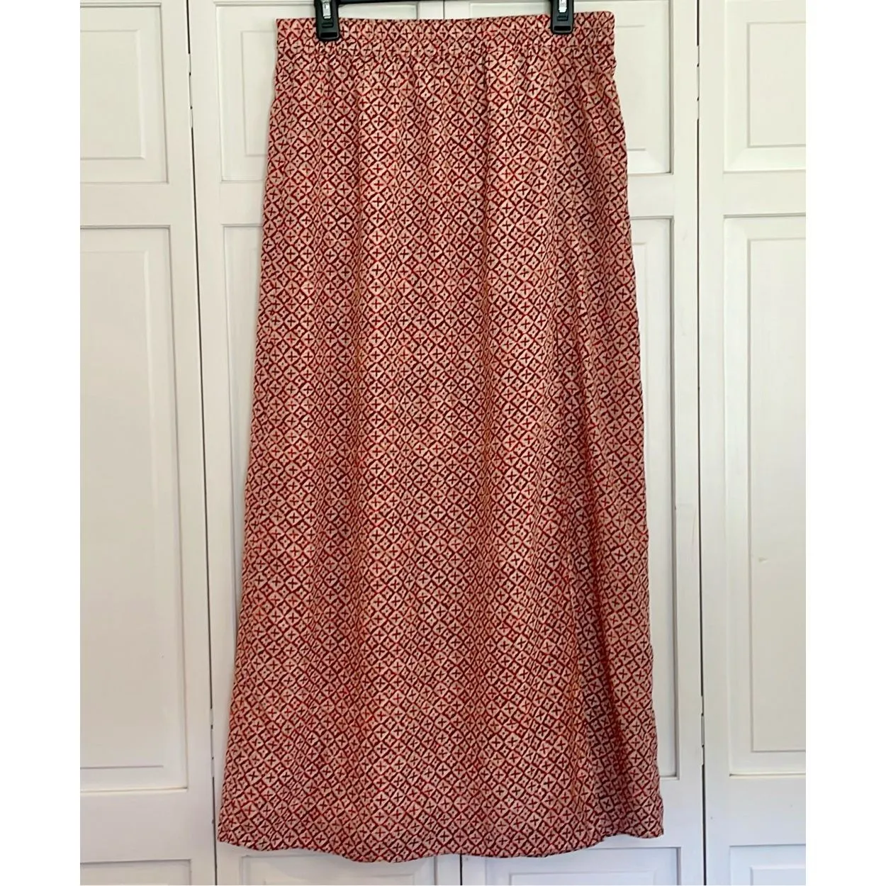 Michael Michael Kors red printed slit front midi skirt M - Image 13