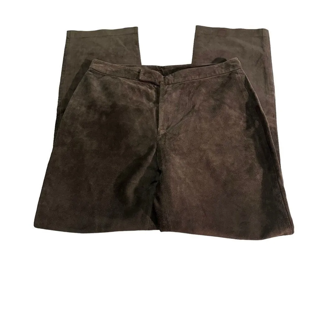Suede Brown Straight Leg Banana Republic Pants Sz 8 - Image 5
