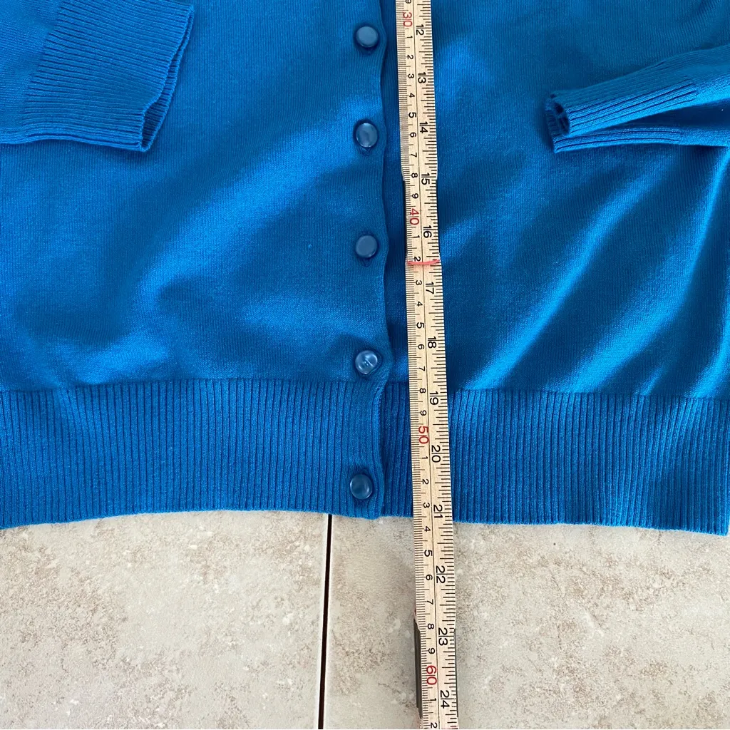 NWT LL Bean Blue Button Down Sweater Size XS - Image 6