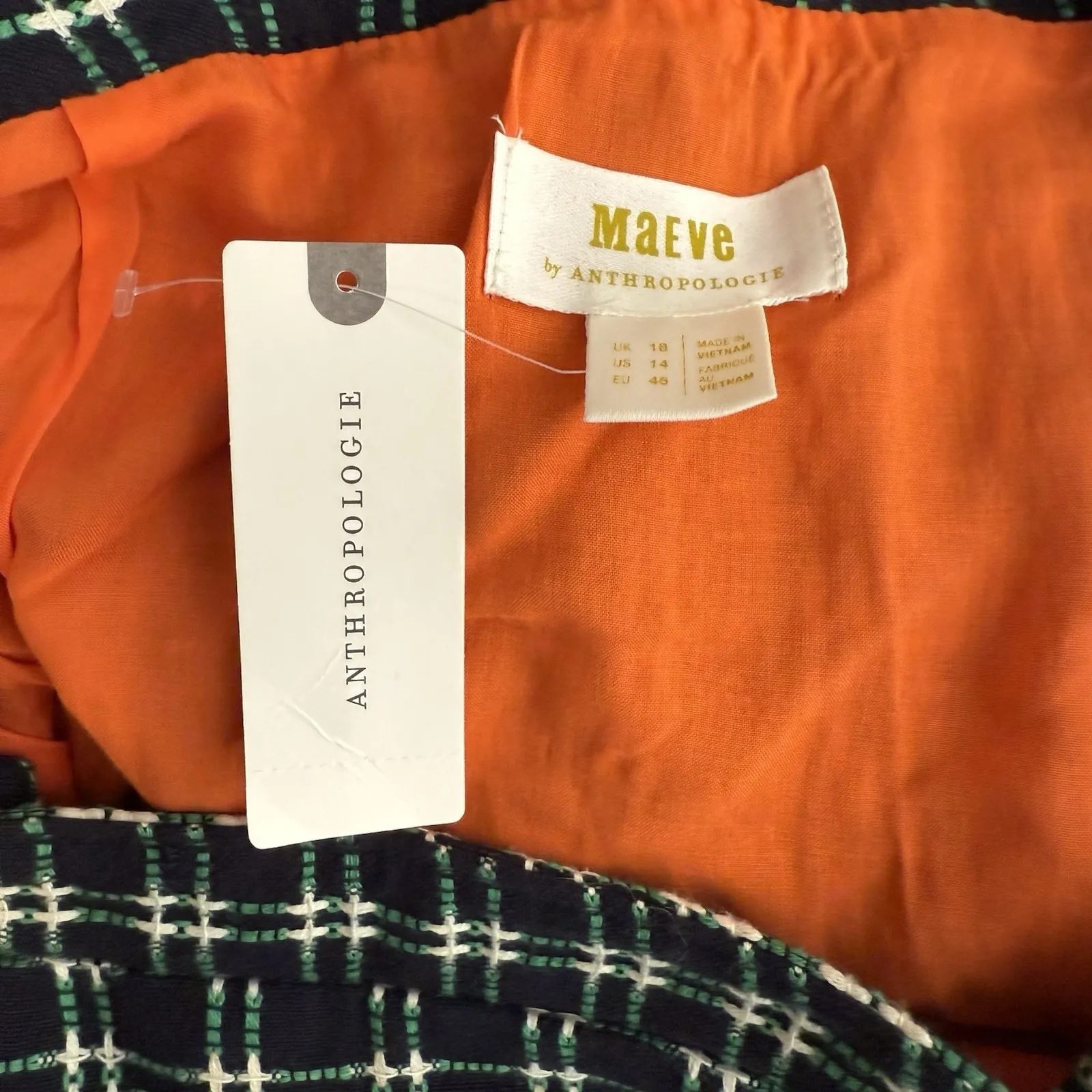 Anthropologie Maeve‎ Green Plaid Pinafore Skirt Overalls Suspender Size 14 - Image 7