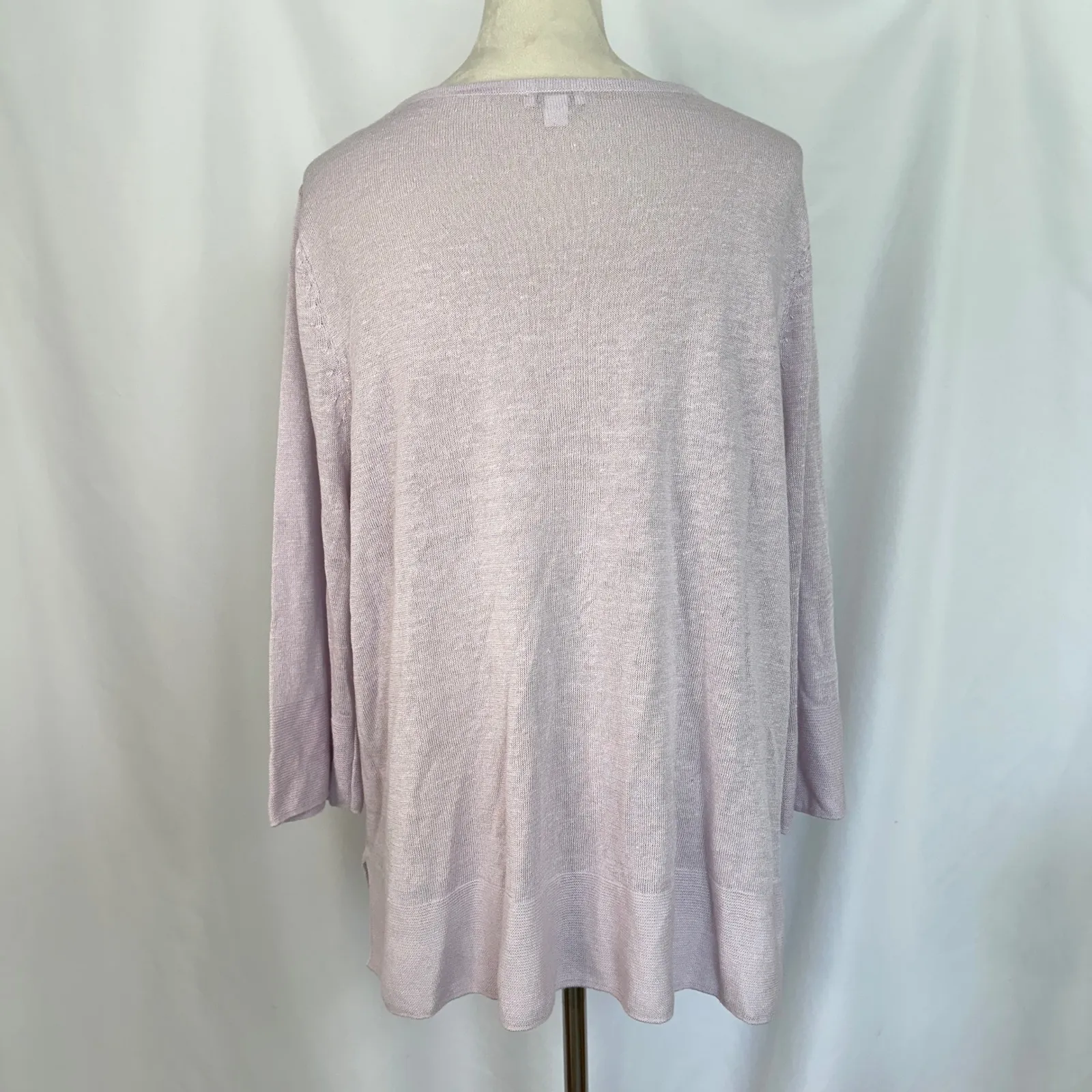 J. Jill Linen‎ Blend Knit Top Lightweight Casual Purple Tunic Womens XL - Image 5