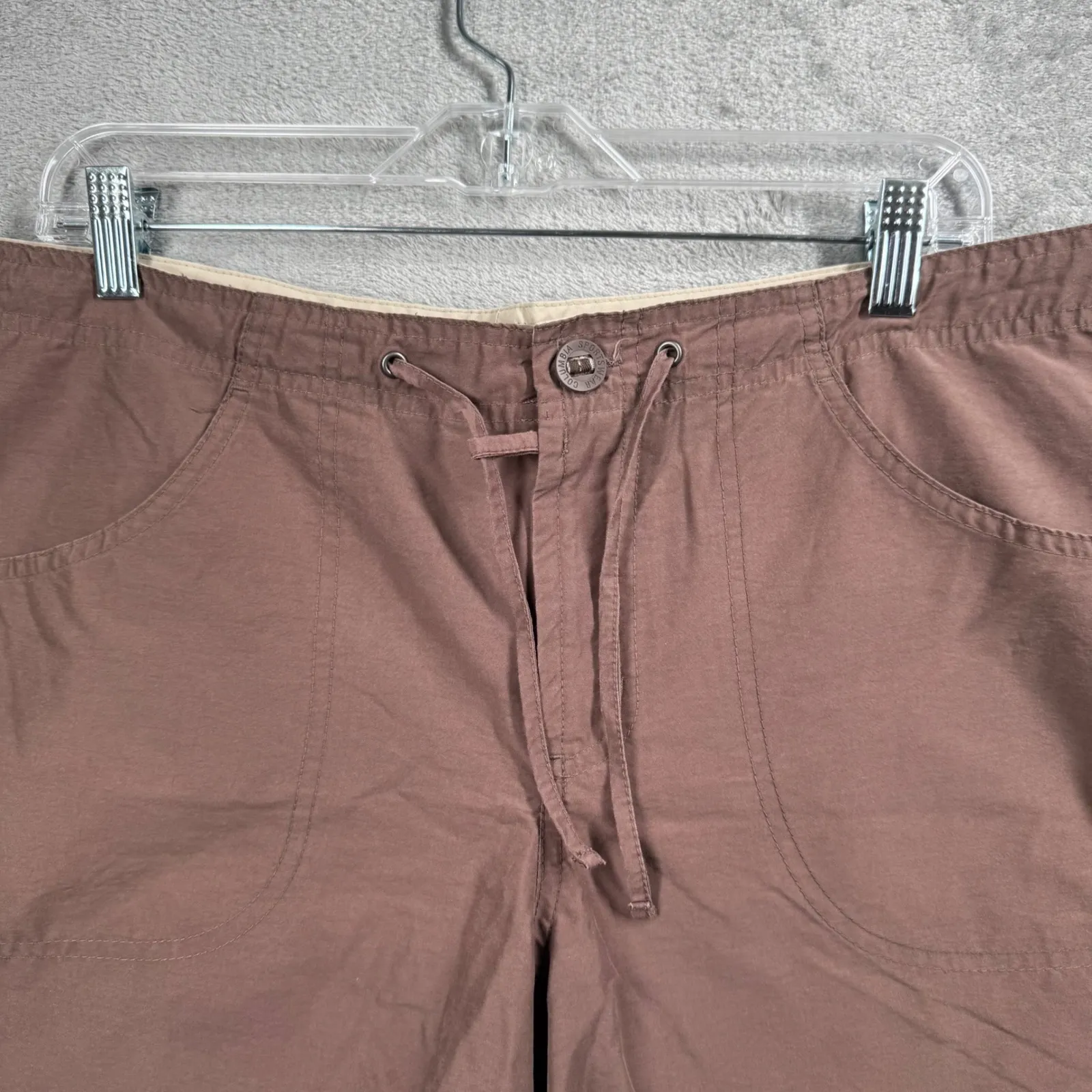 Columbia Sportswear M 6 Drawstring Shorts Cotton Nylon‎ Brown Hiking Gorpcore - Image 4
