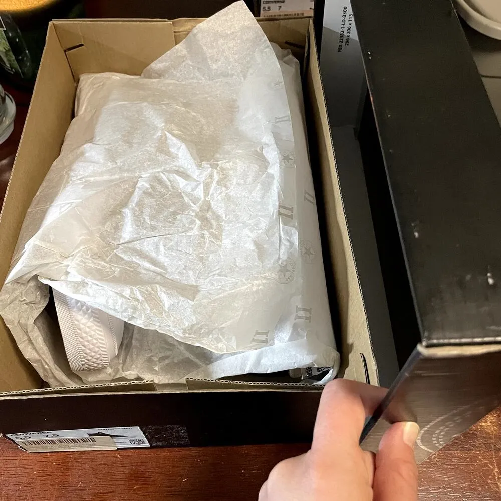 NEW Converse CTAS II HI Black Silver White Lunarlon Shoes M 5.5 W 7.5 - Image 6