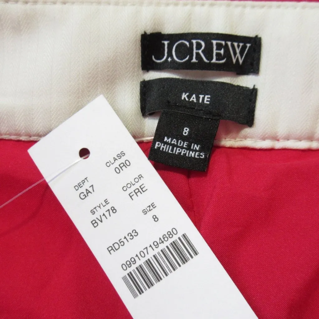 NWT J.Crew Kate Straight-leg Pant in Festival Red Stretch Velvet Trouser 8 - Image 3