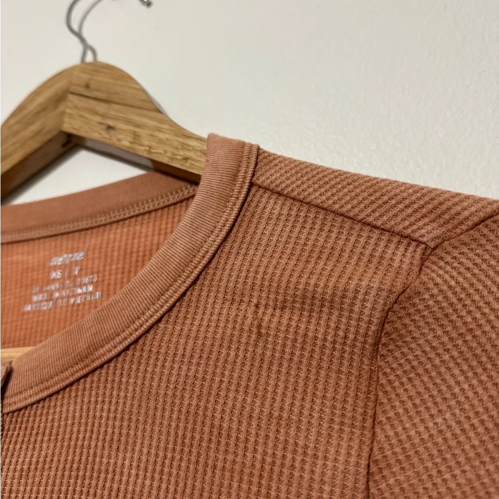 Aerie Long Sleeve Henley Top Size XS Waffle Knit - Image 4