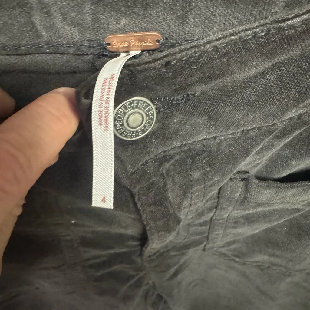 Free People High Time Velvet Kick Flare Pants in Black size 4 NWOT Retail $98 - Image 7