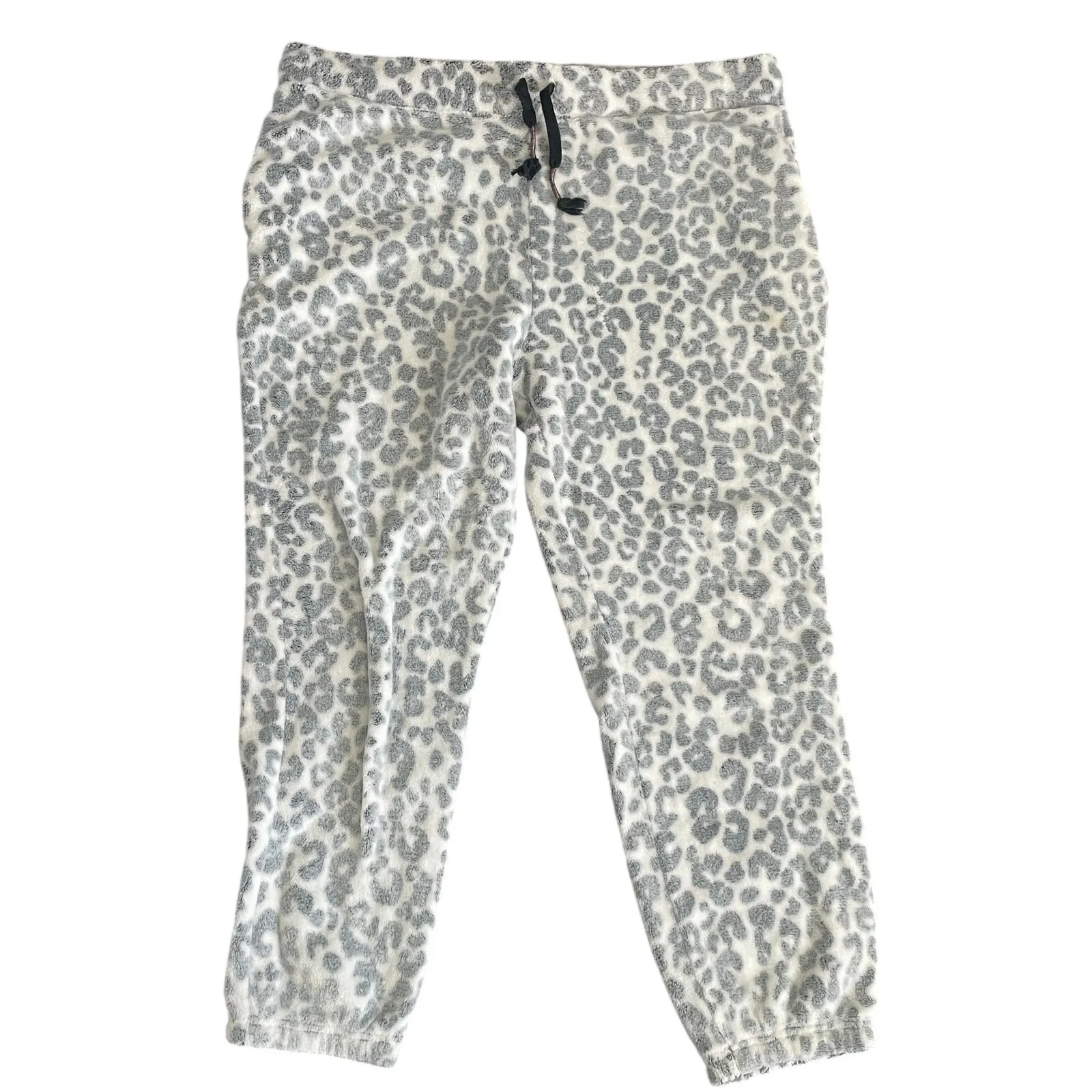 Wildfox Snow Leopard Cozy Jogger Pants Grey & White Athleisure Size XXL - Image 2