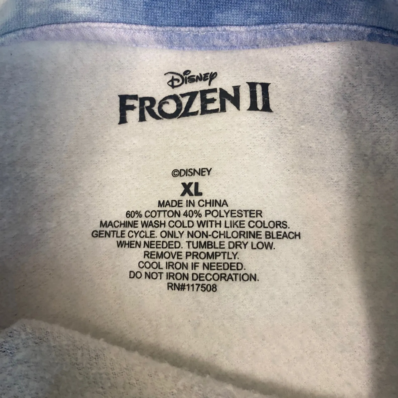 Disney Frozen II Tie‎ Dye Pullover Sweatshirt Elsa Graphic XL - Image 3