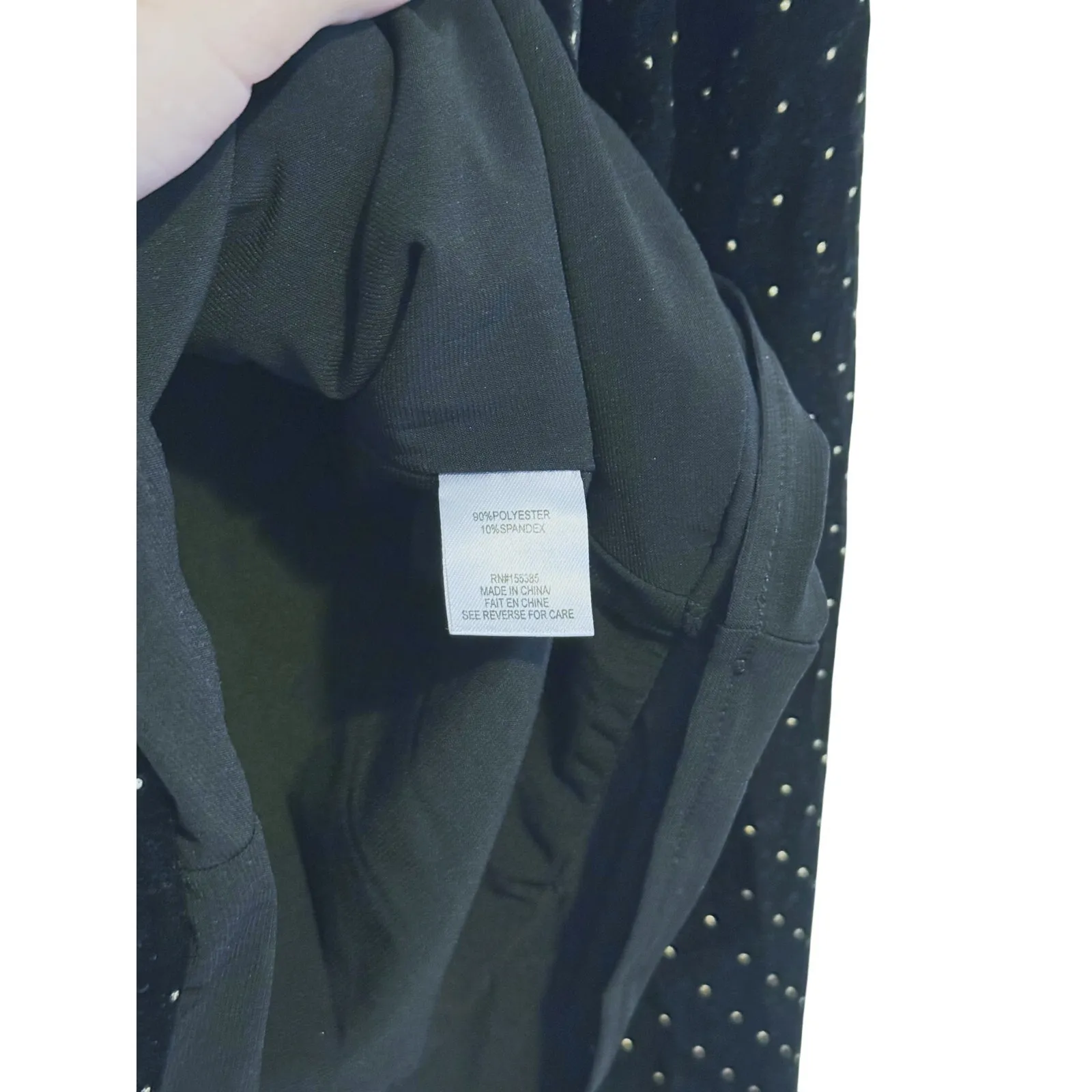 Ronny Kobo Old Money Studded Velvet Bodysuit M Black Glam Retro 70s Rockabilly Size M - Image 10