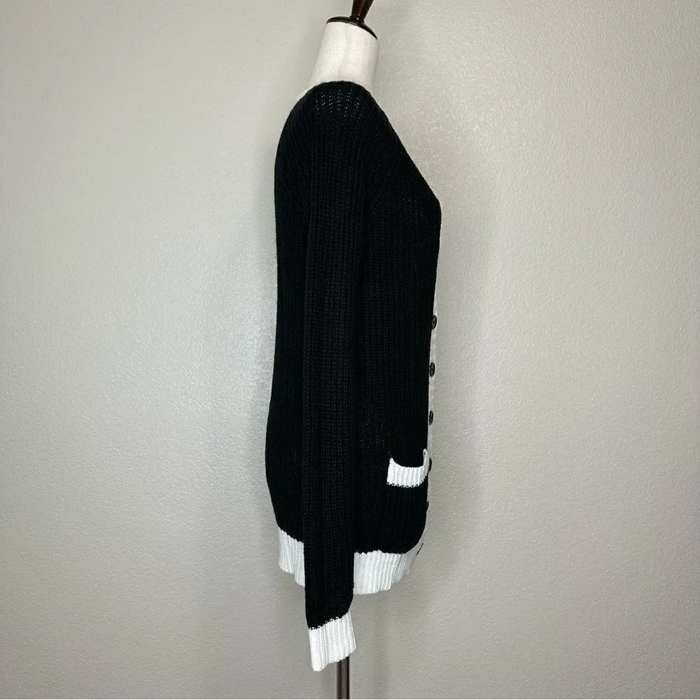 Forever 21  Women’s Colorblock Front Button Long Sleeves Cardigan, Sz Medium - Image 7