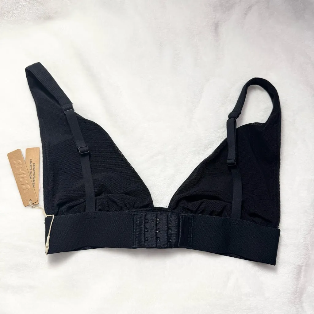 Skims COTTON RIB PLUNGE BRALETTE in Soot - NWT - XXS - Image 2