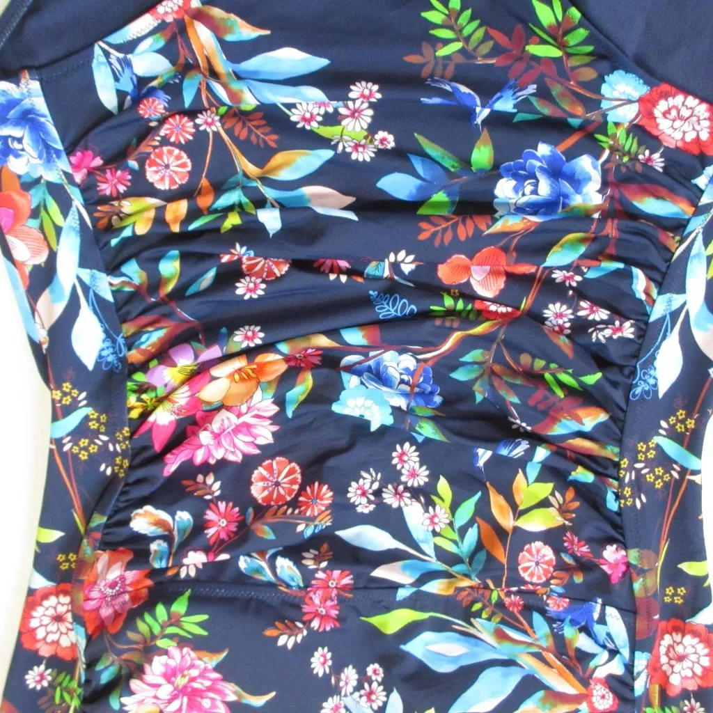 NWT Johnny Was Ocean Dreamer in Navy Floral Ruched One-piece Swimsuit 3X - Image 3
