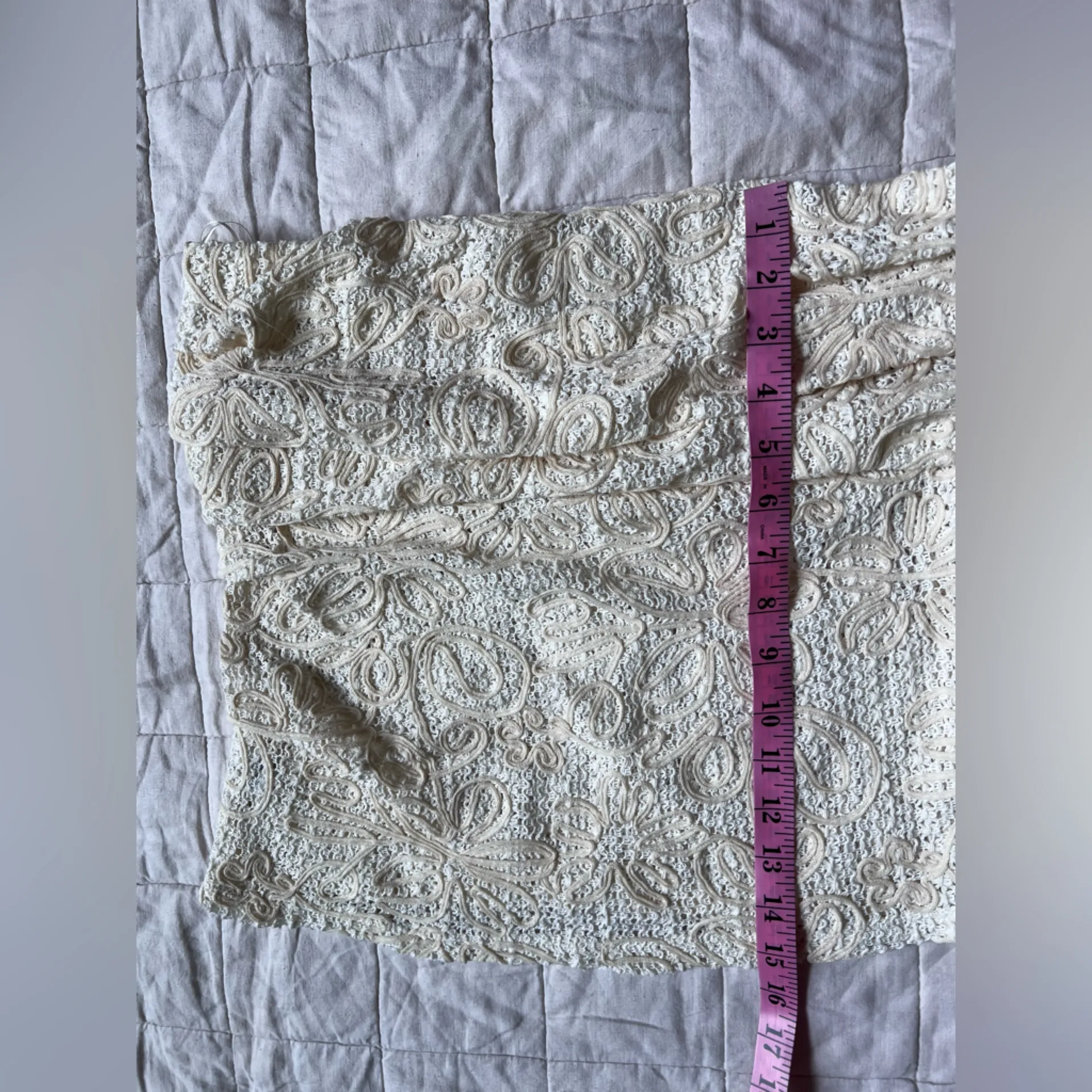 Sarah Hann Cream Lace & Sleeveless Tube Top Y2K Whimsical Romantic- Large - Image 5