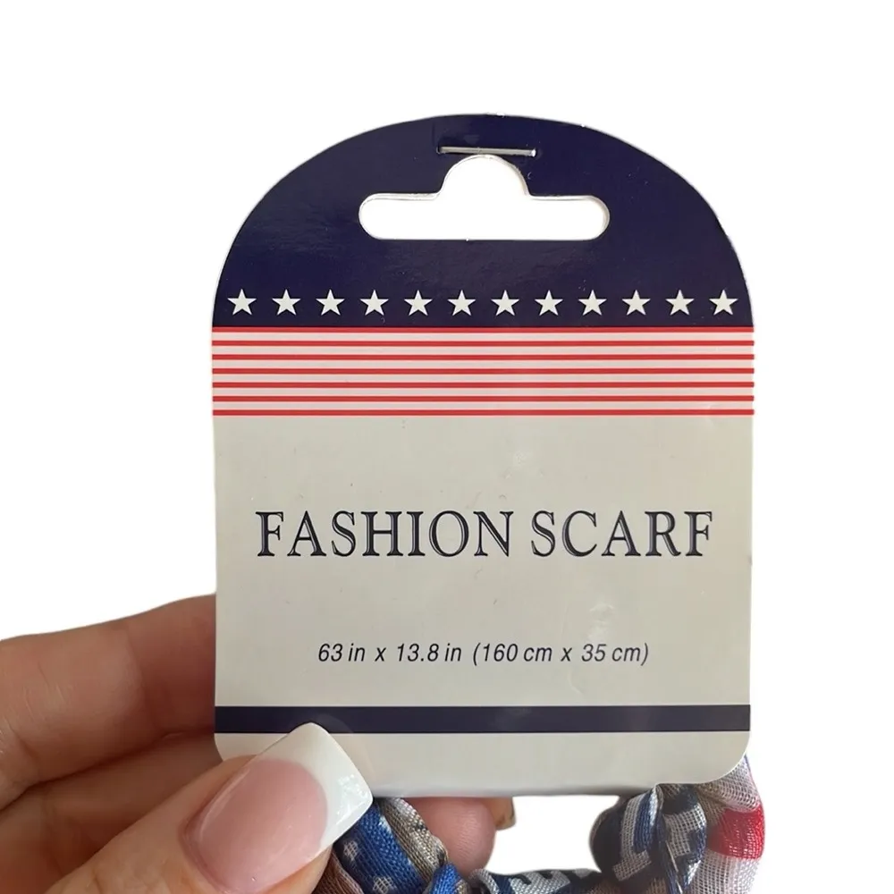 Patriotic Fashion Scarf Red - Image 4