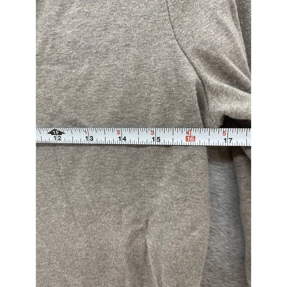 Lands' End Women's Solid Brown V Neck Henley Top Long Sleeve Size Small Cotton - Image 5