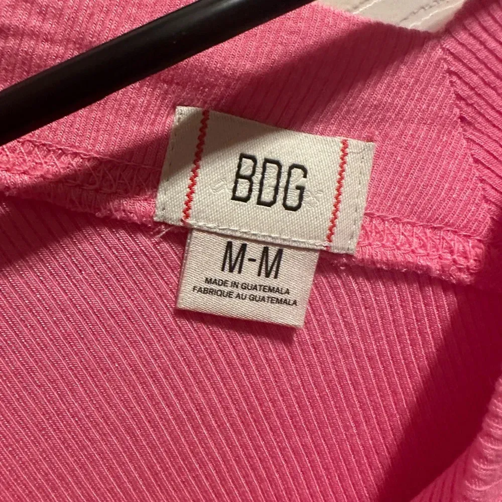 BDG NWOT Urban Outfitters pink v-boat neck long sleeve sz M **SEE FLAW IN PHOTOS - Image 7