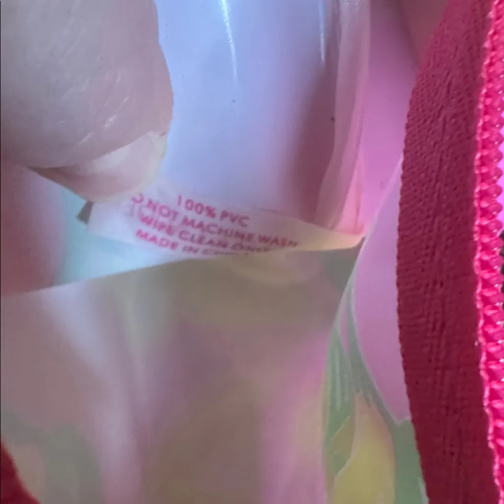 NEW Lilly Pulitzer x Estée Lauder Pink Lemon Print Cosmetic Makeup Bag - Image 9