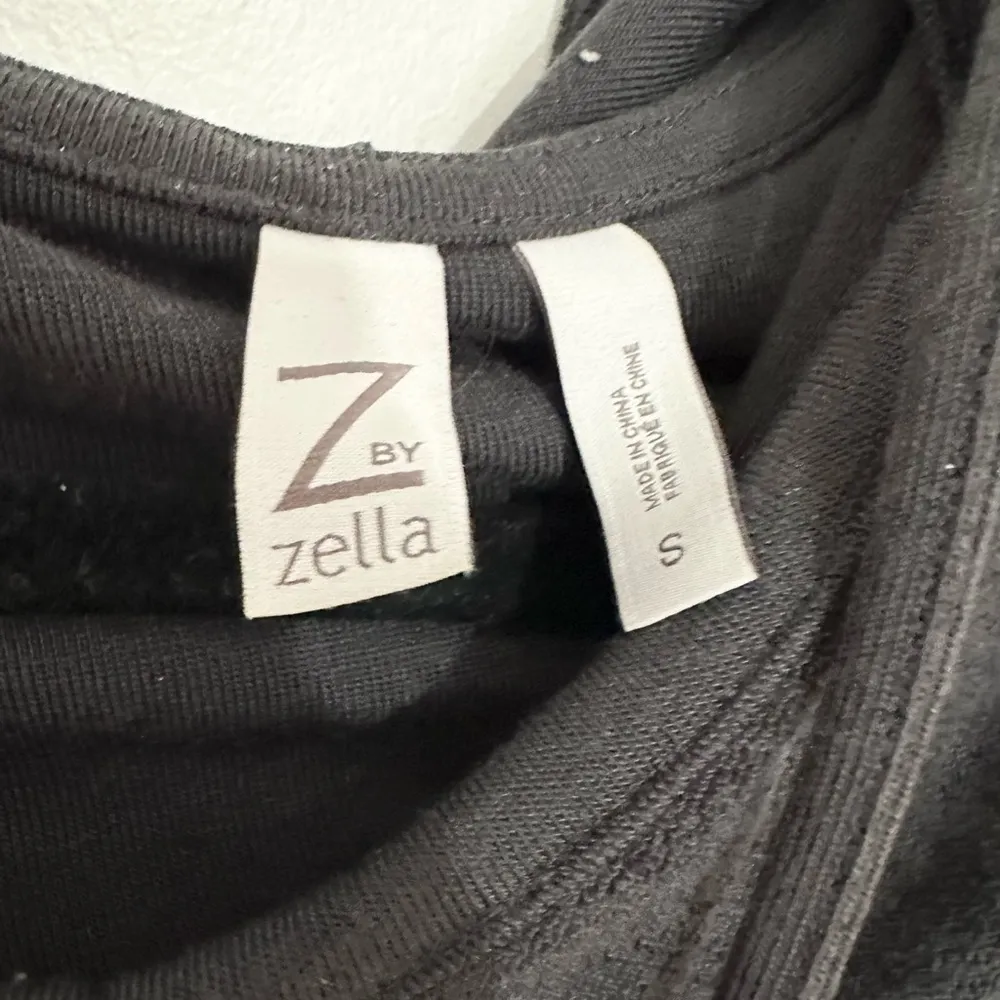 Zella black terry cloth hoodie maternity hoodie size small minimalist - Image 2