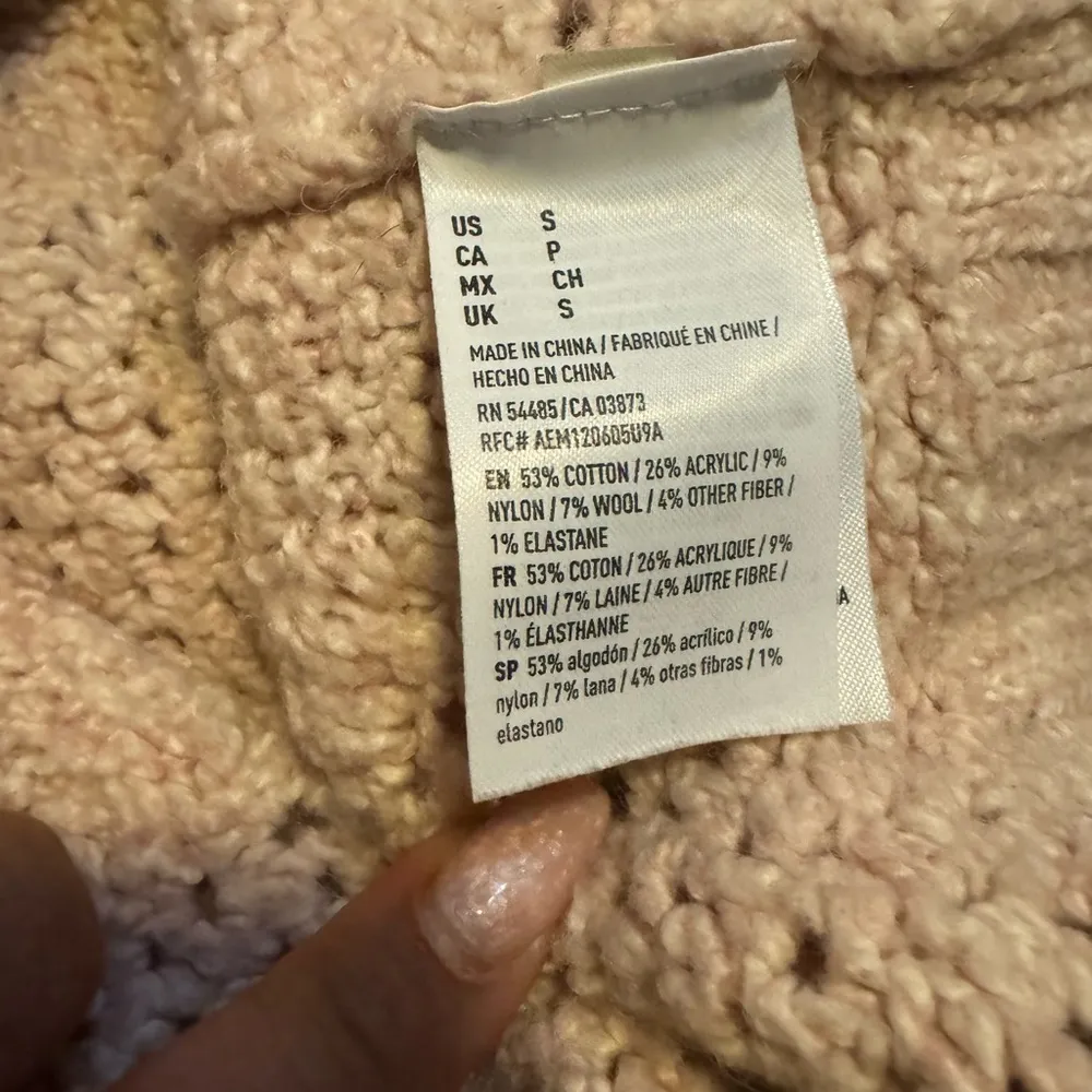 American Eagle Outfitters Pink Argyle Print Sweater Size Small. - Image 12