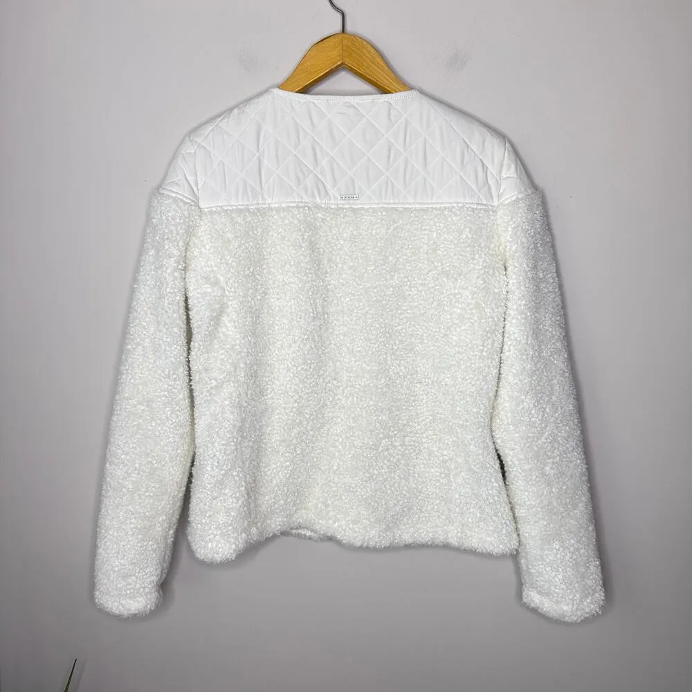 prAna Good Lux Diamond Quilted Full Zip Teddy Sherpa Faux Shearling Large Jacket - Image 8