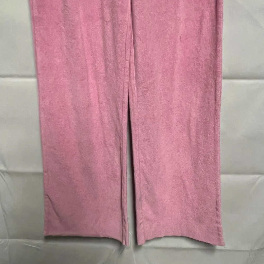 I.AM.GAIA Terry Pants Womens XS 100% Cotton High Waist Wide Leg Gilry Romantic Pink - Image 5