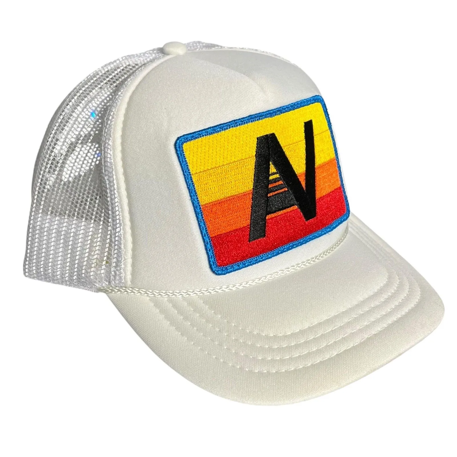 Aviator Nation Hat Cap Snap Back White Trucker Mesh AV Patch Retro Womens - Image 2
