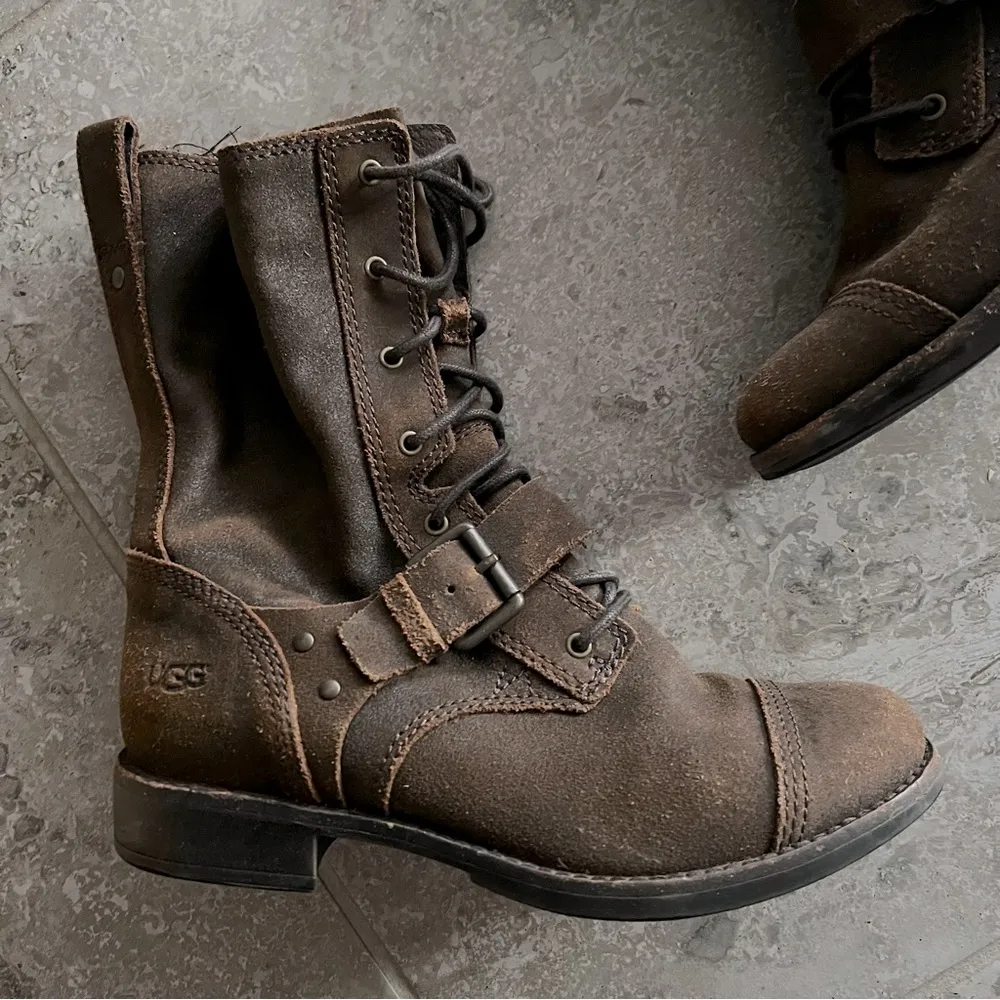 UGG Australia Marela Dark Lace-Up Leather Booties, Chestnut Size 7 Retail $225 - Image 12