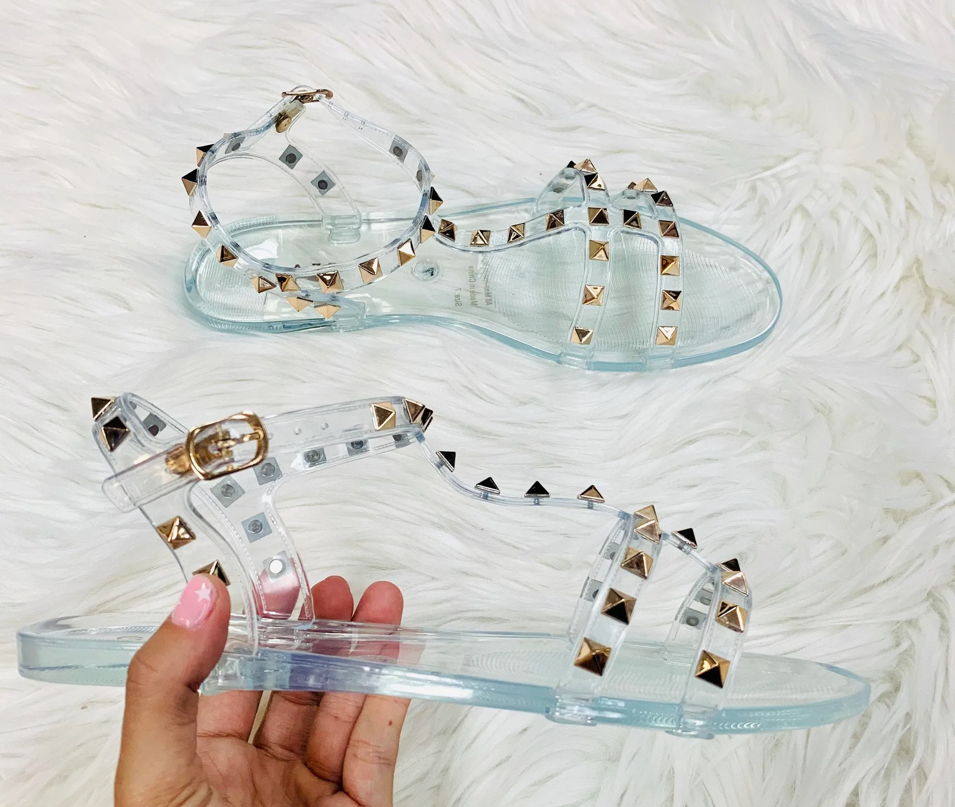 Clear Jelly Studded Sandal - Image 2