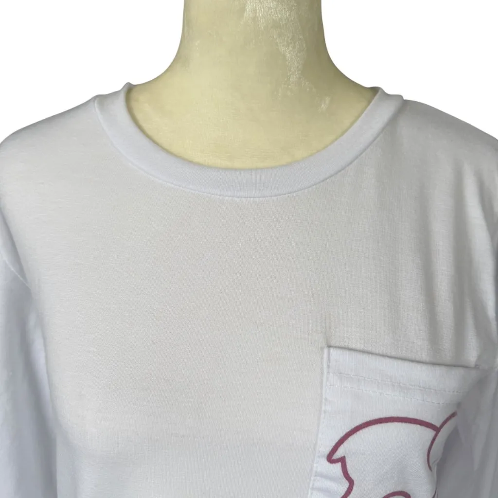 Ivory Ella white long sleeve crewneck stretchy t-shirt women's size small - Image 5