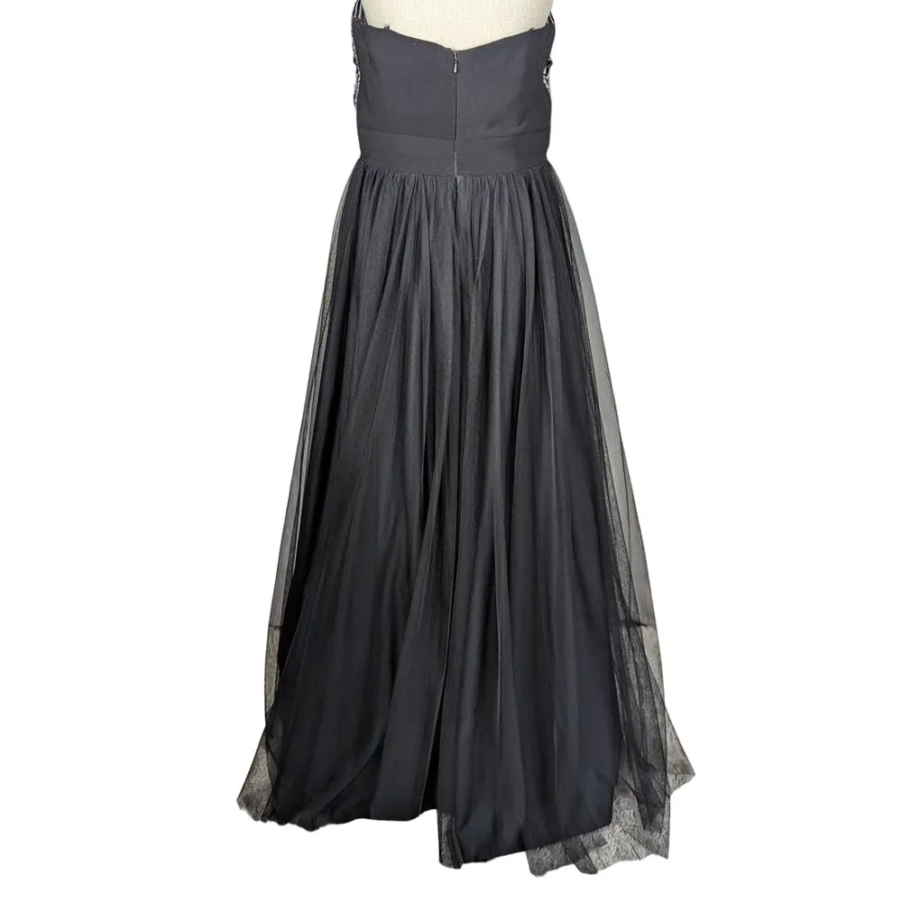 Blondie Nites by Stacy Sklar Strapless Embellished Formal Gown Black Size 11 - Image 3