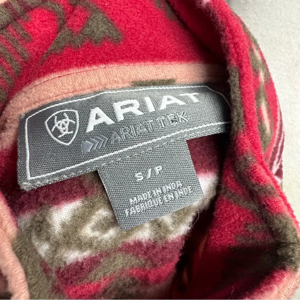 Ariat Southwestern Thunderbird Quarter Zip Fleece Pullover Aztec Pink Small - Image 10