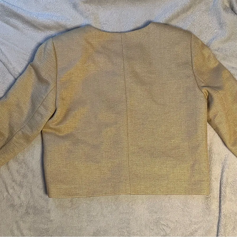 Hallhuber Donna Jacket Crop Blazer Raffia Milk Coffee EUR 38 UK 10 US 6 Tan - Image 8