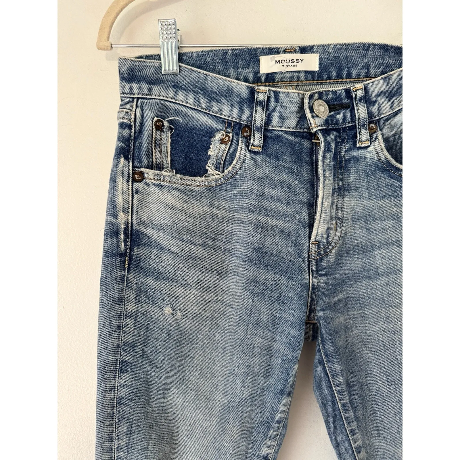 Mousy Vintage Distressed Skinny Jeans Made In Japan Women’s Size 25 Blue - Image 3