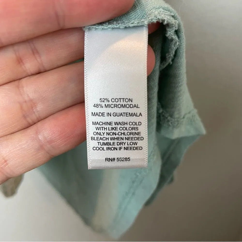 EXPRESS Seaglass Cold Shoulder Flowy Top w/ Flutter Sleeves Size L - Image 4