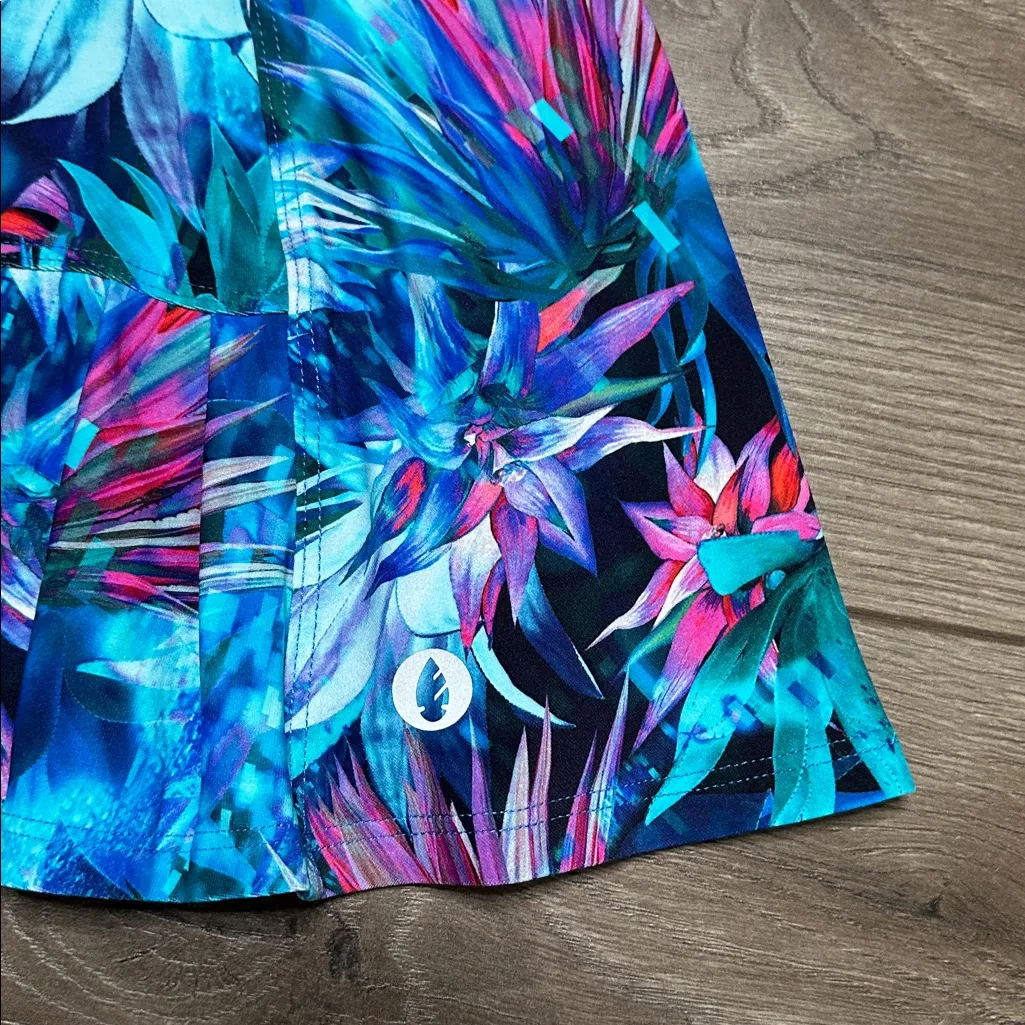 Dona Jo High Rise Tennis Golf Skirt Skort Multicolor Pink Blue Size Small - Image 3