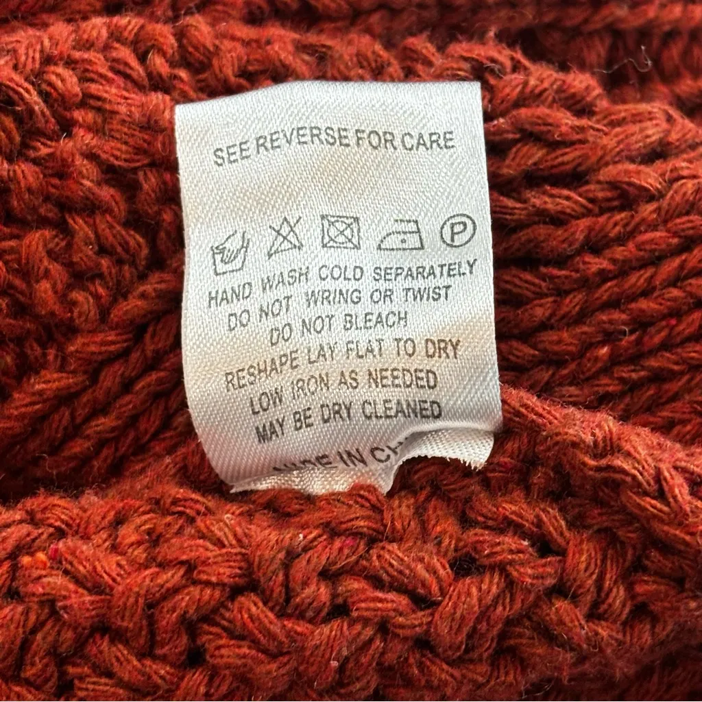 Impressions  Open Front Cable Knit Cardigan Rust Color Size M/L - Image 9