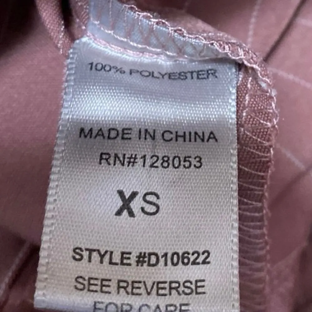 Charlotte Russe Pink Pinstriped Tapered High Waist Paperbag Trousers Pants Sz XS - Image 5