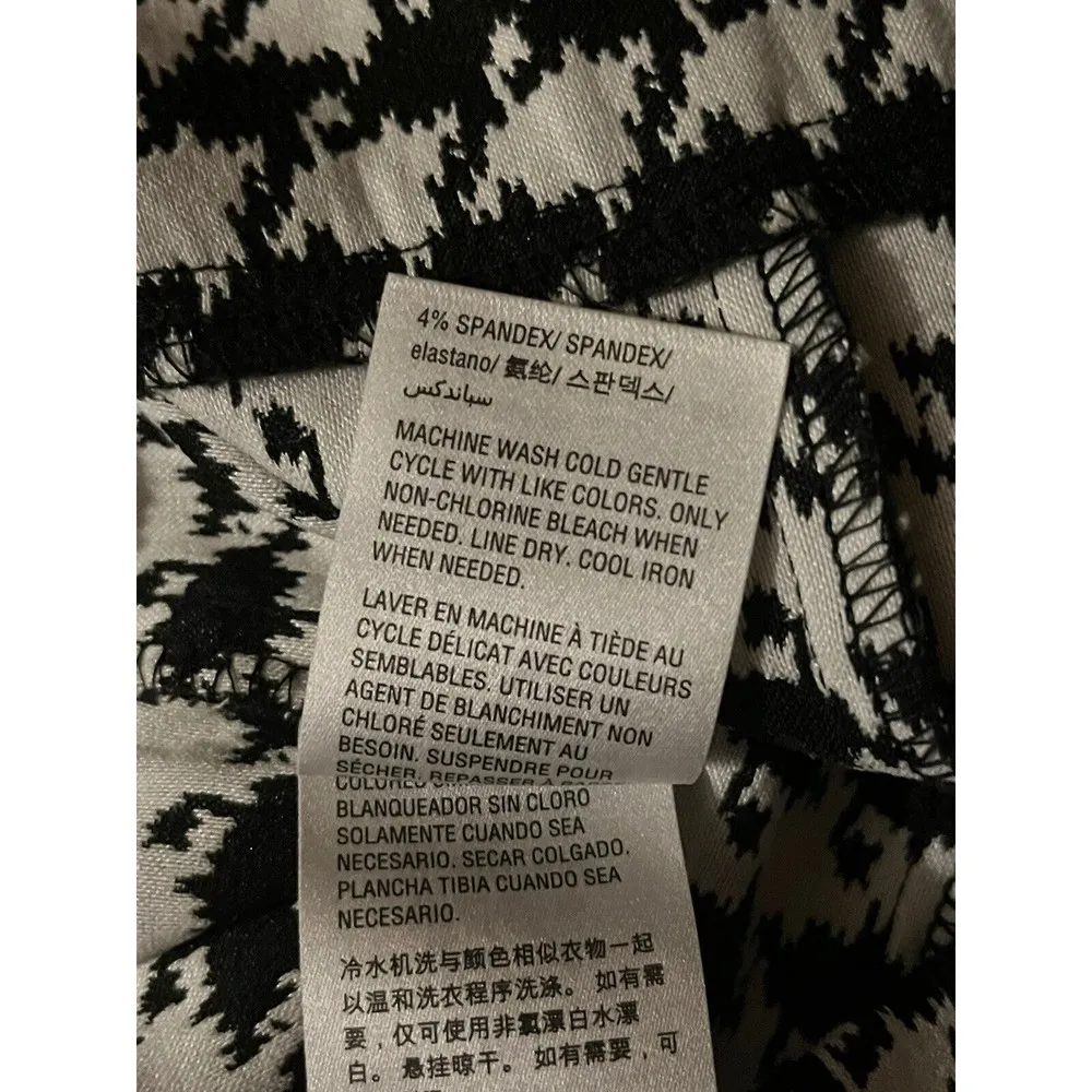 Bar lll Womens Black White Houndstooth Skinny Pants Ponte S - Image 6