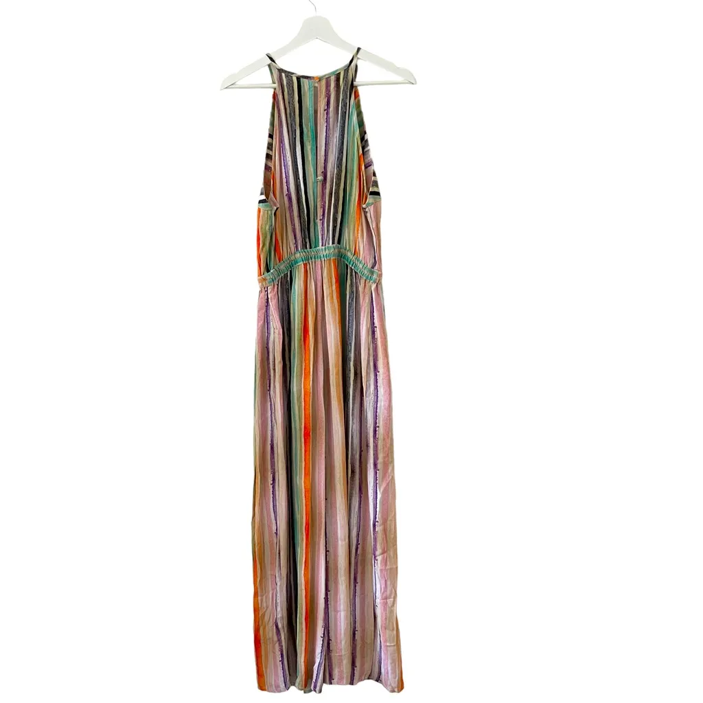 NWT Anthropologie Blank London Gallery Row Watercolor Stripe Print Jumpsuit S - Image 7