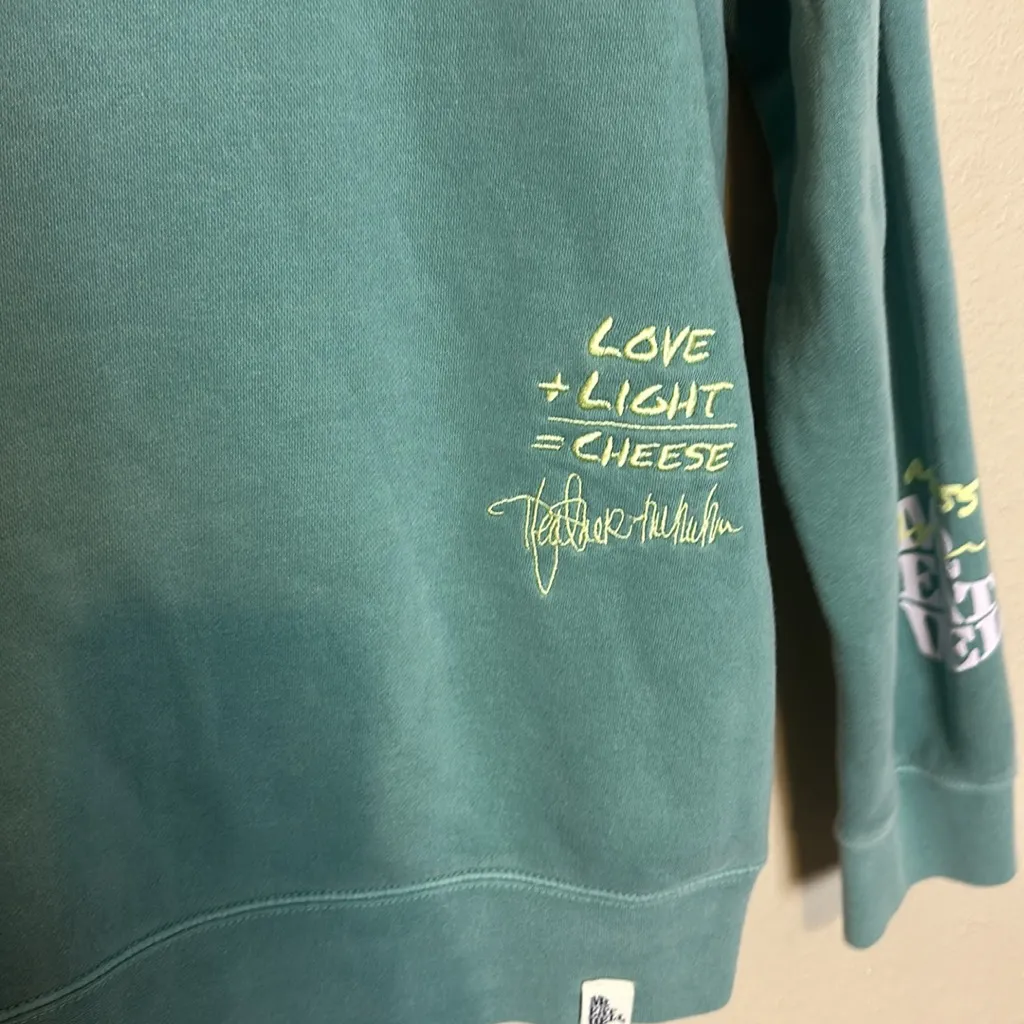 Mr. Eat Well X Heather McMahan Appreciate You Cheese Hoodie Teal Size 2X‎ Green - Image 7