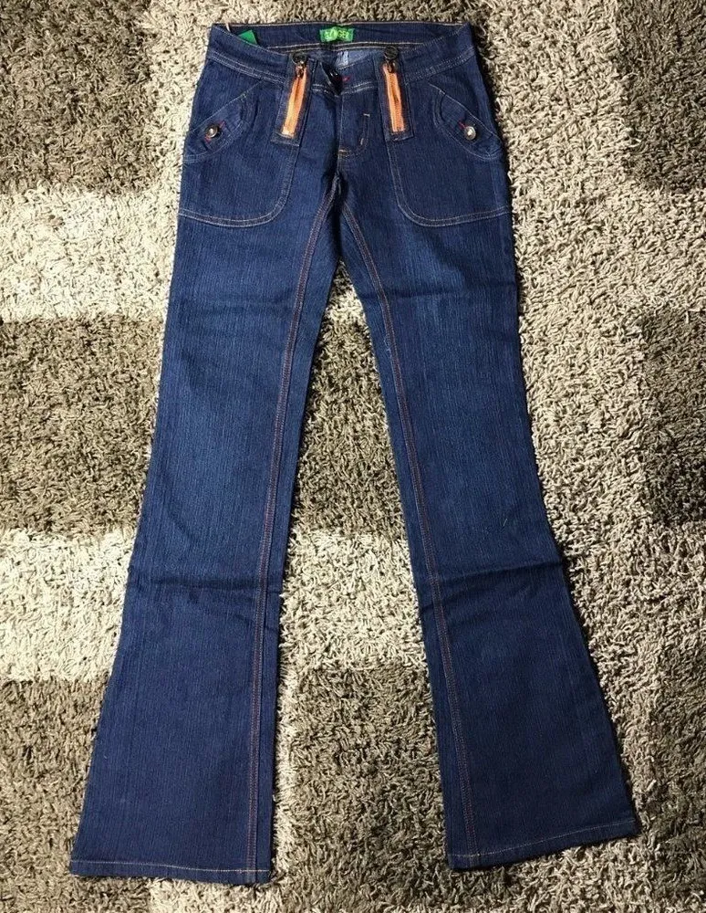 Y2K Gnger Low Rise Flare Jeans. Runs Small. New With Tags Blue Size undefined - Image 1