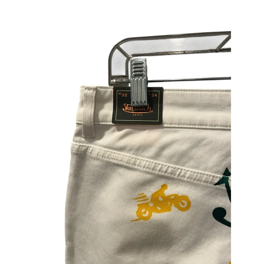 Vintage NWT Von Dutch Flare Logo Denim Jeans Size 32 Motorcycle Y2K Dead Stock - Image 9