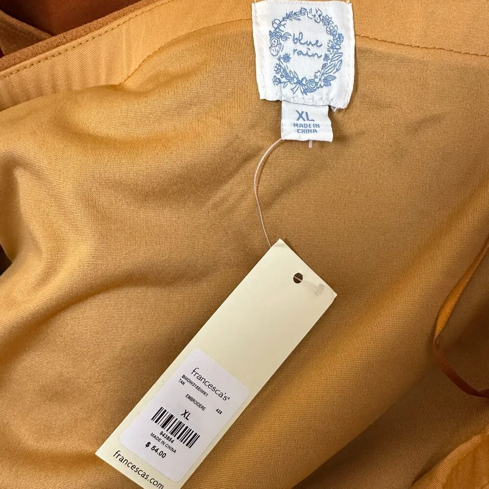 Francesca's Blue Rain Sirena Embroidered Faux Suede Mini Skirt Size XL NEW - Image 6