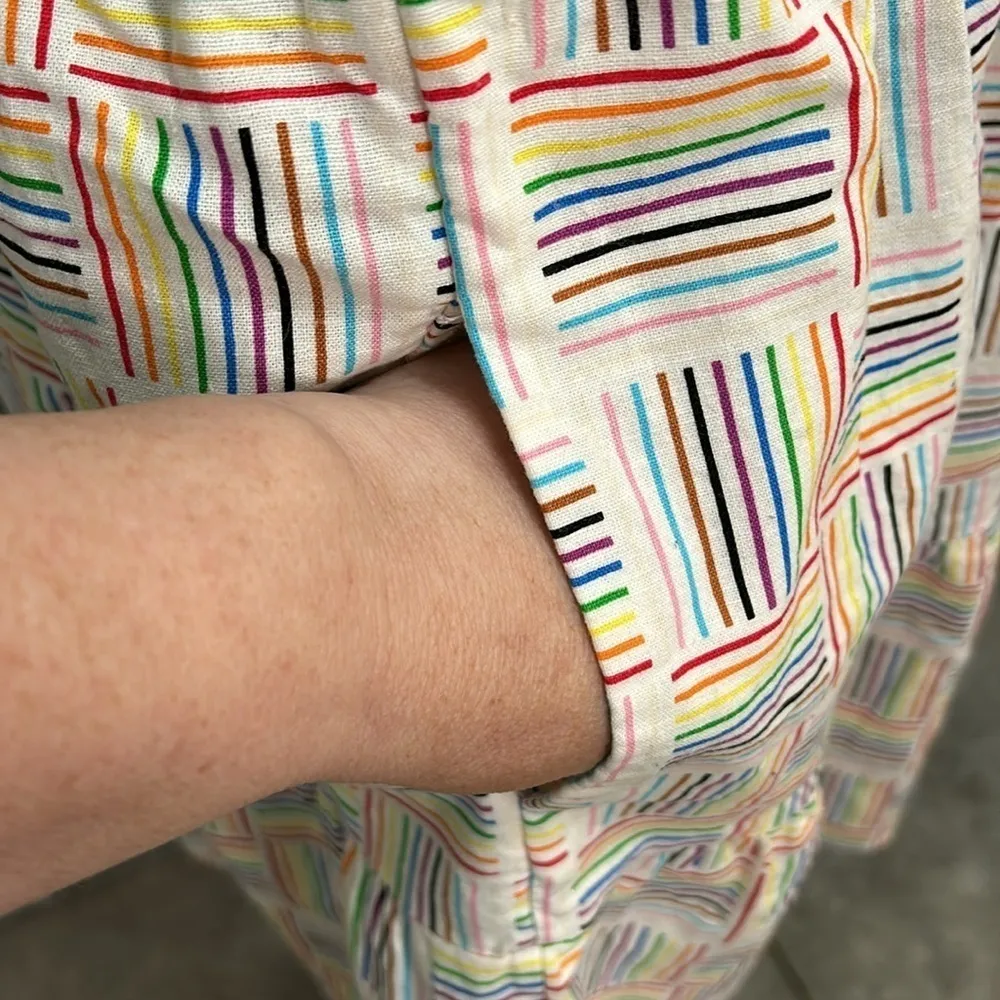 Vintage Target Pride Rainbow Lines‎ Gender Inclusive Linen Dress Size XS - Image 5