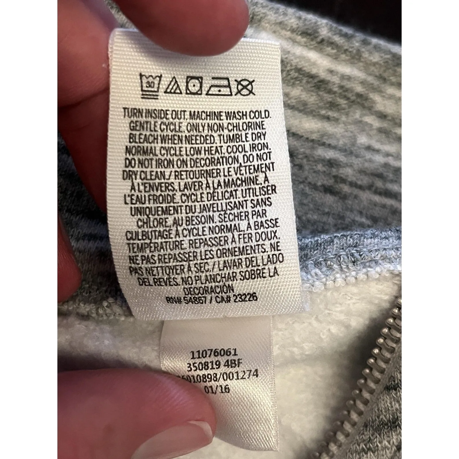 Victoria's Secret PINK Sweatshirt Womens Small Gray Quarter Zip Fleece Love Pink - Image 7