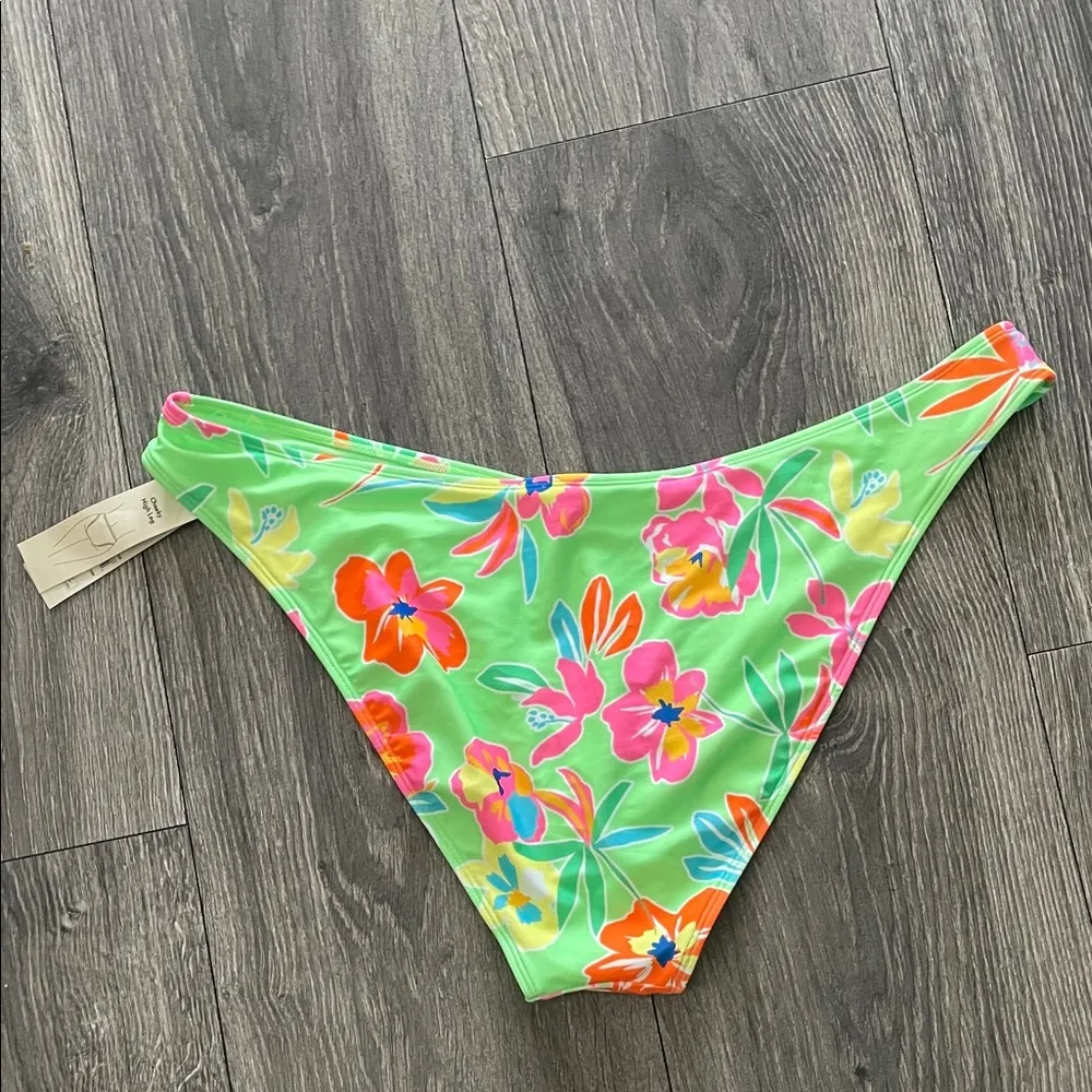 No Boundaries Green Bikini Bottoms with Floral  Size XXL - Image 3